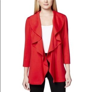 Calvin Klein Ruffle Red Blazer 6P